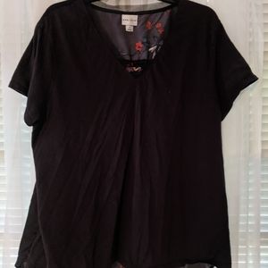 Black front tee